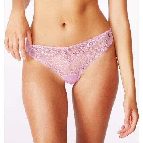 MiaoErSiDai Sexy Brief Female Intimates Underwear Lace T-back Panties Women Thongs G string Transparent Lingerie XS-S-M-L-XL