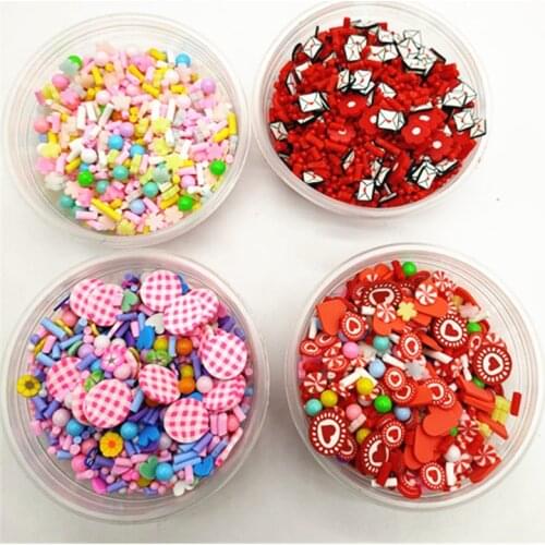 10g/lot mixed Valentines Day polymer clay filler DIY bow and craft handmade material home decoration F1