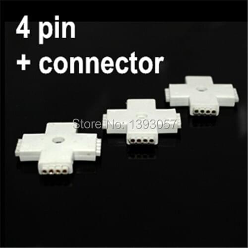 10pcs/lot X LED Strip Connector, 4pin 90 Degree X Shape RGB Strip Connector, For 5050 LED Strips Connecting, Free Shipping