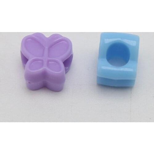 100 Mixed Pastel Color Acrylic Butterfly Pony Beads 10mm for Kids Craft Kandi Bracelet High quality in EU and US quality standar