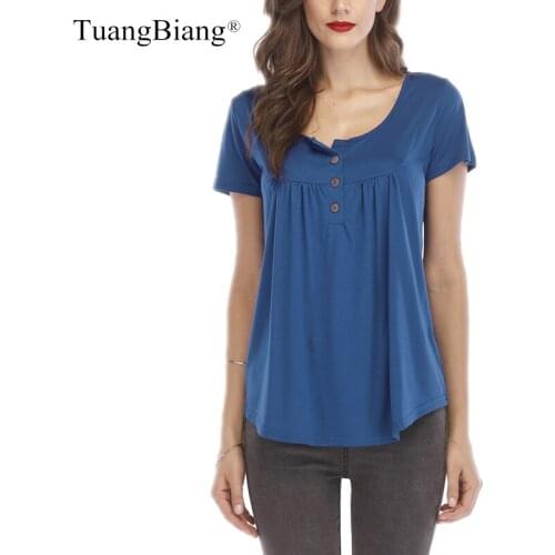 2021 Women Summer Pleated V-Neck Short Sleeve T Shirt Loose Sexy Camiseta Feminina TShirts Female Plus Size Single Breasted Tops