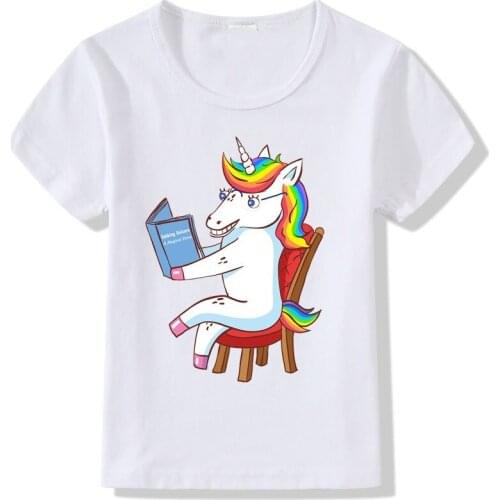 2021 Dabbing Unicorn Shirt Cute Funny Unicorns T Shirt Gifts White Tops Cartoon Funny T-shirtfor Kids Girls Boys
