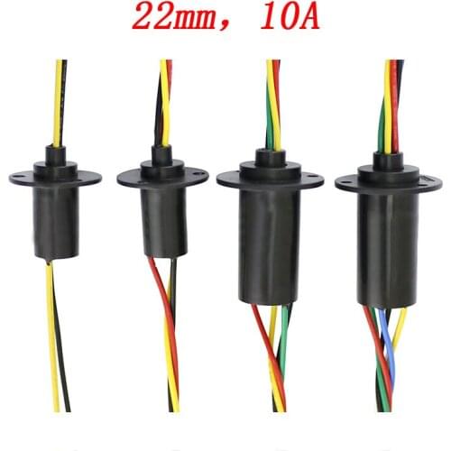 22mm 10A Slip Ring 2/3/4/6/8 Channels Spare Parts for Amusement Rotating Equipment/Radar/PTZ Pan/Tilt Rotary Conductive Slipring