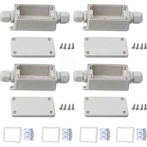 4 x IP65 2 Way Electrical Junction Box IP65 with P02-D3 Terminal White