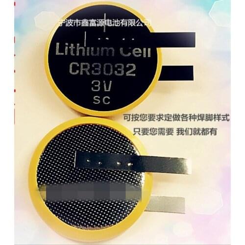 5PCS CR3032 button battery 3V with soldering tab CR 3032