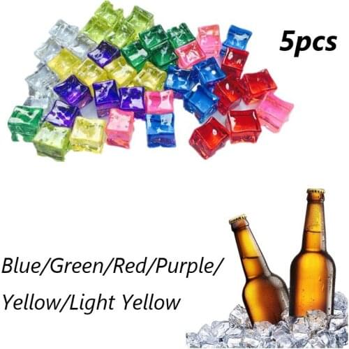 5PCS 25mm Fake Ice Cubes Whisky Drinks Display Photography Props Reusable Artificial Acrylic Cube Home Party Wedding Supplies