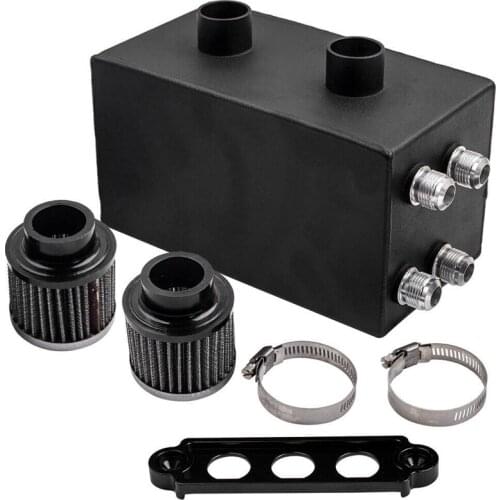Car Racing Oil Catch Can Breather Tank For Honda Civic Integra EK EG DC With AN10 Fittings Black