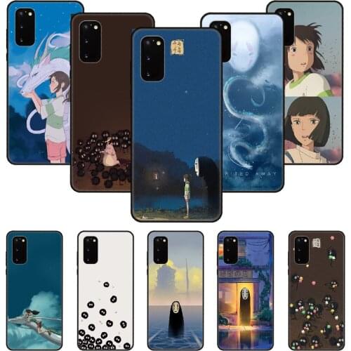 Phone Case For SamSung Galaxy S Note 10 20 7 6 9 8 Plus Edge E Ultra Lite Black Cover Prime Soft Funda 3D spirited away Anime