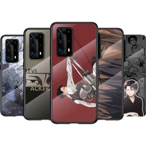 Tempered Glass Cover Attack on Titan For Huawei P40 P30 P20 P10 Pro Plus Lite 5G 2019 Phone Case