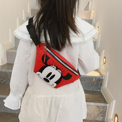 Disney childrens chest bag new childrens cartoon cute toddlers crossbody bag mini boys waist bag girl mickey mouse bag