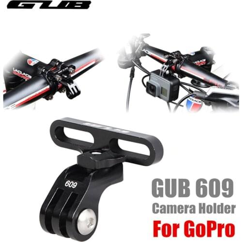 GUB 609 CNC Aluminum Bike Holder Adapter For Gopro Hero 5 4 3 Eken Camera Bicycle Handlebar Mount For Go Pro Accessories