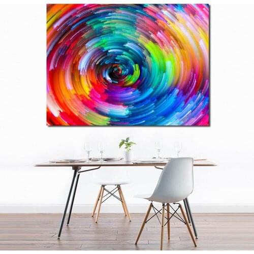 JQHYART Canvas Art Colored Lines Oil Painting On Wall Painting Picture For Living Room Posters And Prints No Frame