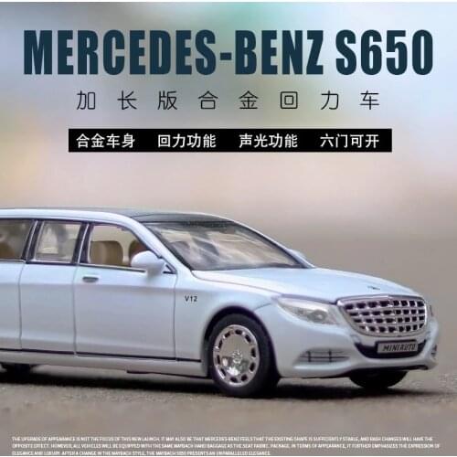 1:32 Toy Car Maybach S650 Extended edition Metal Toy Alloy Car Diecasts & Toy Vehicles Car Model light sound Toys For Children