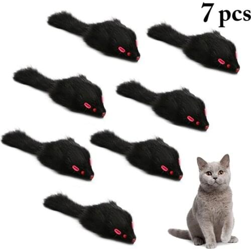 Legendog 7Pcs/Set Mouse Shape Cat Toys Realistic Funny Cat Play Mouse Kitten Chew Mouse Pet Play Toy Cat Favors Pet Supplies
