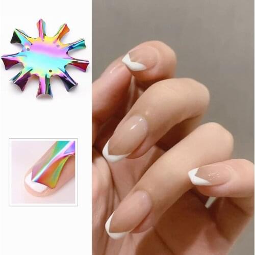 Easy French Nail Tip Edge Cutter V Shaped Line Nail Tool Cutter Nail Stencil Edge Trimmer Acrylic Gel Nail Manicure Nail Tool