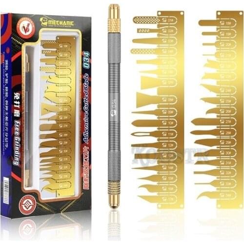 MECHANIC Non-Slip Metal Scalpel Knife Kit Cutter Engraving Craft Carving Knives+20pcs Blades Phone PCB Stencil Repair Hand Tools