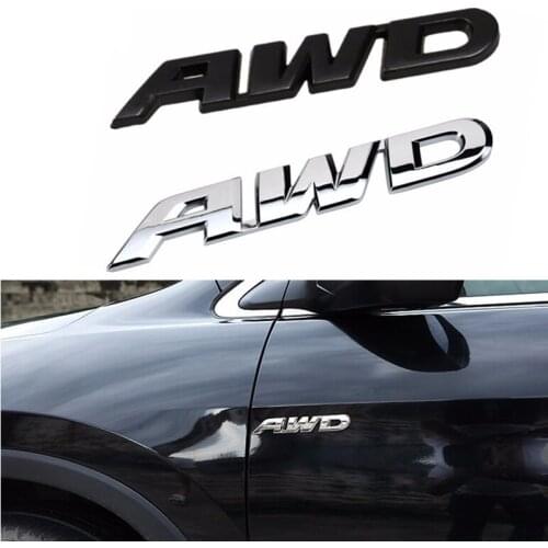 3D Metal AWD Badge Sticker Car Body Emblem Decal for Ford Focus Kuga Fiesta Ecosport Mondeo Escape Explorer Edge Mustang Fusion