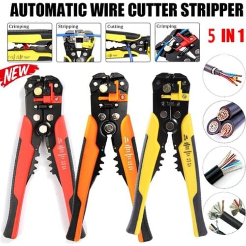 5-in-1 Multifunctional Wire Stripper Self-adjusting Insulation Wire Stripper Cutter Cable Crimping Pliers Wire Stripping Tool