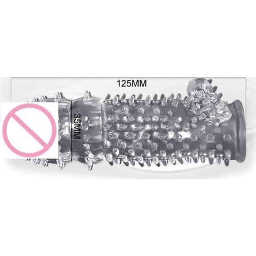 Reusable Silicone Gel Penis Sleeve Rings Full Cover For Male Ejaculation Delay Cock Rings Condoms Sex Toys