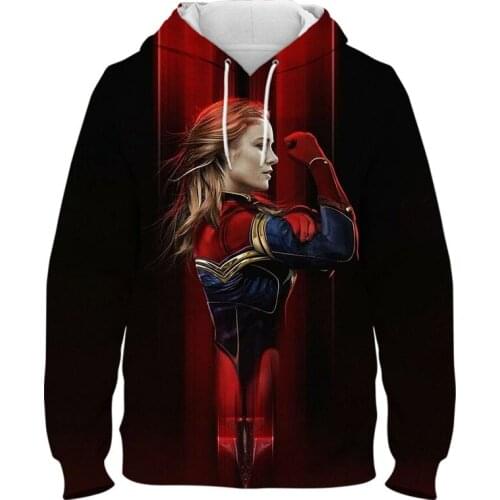 Avengers Captain Marvel Cool Cartoon Hoodie Men Women Unisex Superhero Avengers Sweatshirt Streetwear Graphic Hoody Male Female