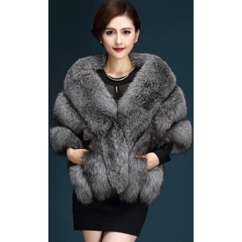 New Fashion 2018 new autumn and winter Haining imitation fox fur cape cloak female Winter Clothes Faux fur Female Shawl