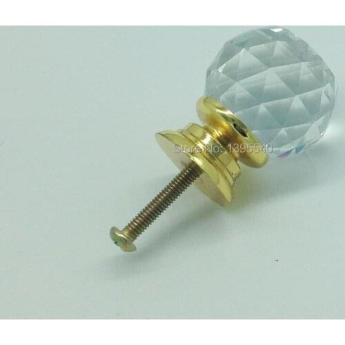 New K9 Clear Crystal Cabinet Drawer Knobs Jewelry Box Drawer Pulls Furniture Golden Knobs Shoesbox Handle Wine Cabinet Pull