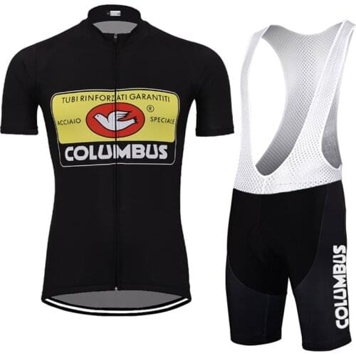 NEW Mens black cycling jersey kit Retro riding Short Sleeve cycling Sets clothing wear Bib Shorts Lycra Can