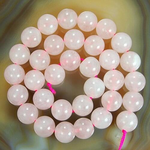 Wholesale Semi Precious Stone Round Shape 12mm Rose Pink Quartz Beads For Jewelry Making Pink Crystal Beads,320Pcs/Lot