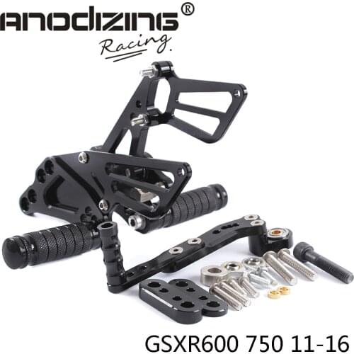 Full CNC Aluminum Motorcycle Adjustable Rearsets Rear Sets Foot Pegs For SUZUKI GSXR600/750 2011-2016