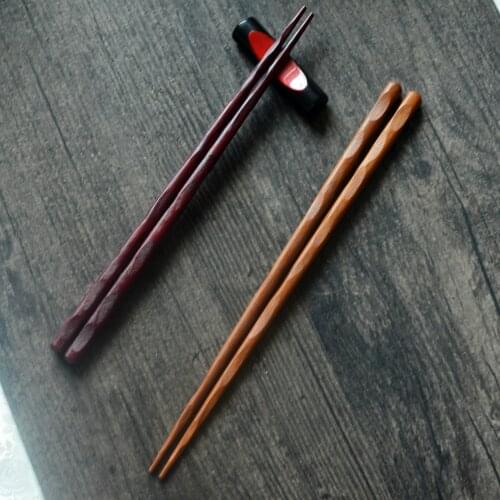 Popular Japanese Chopsticks Natural Wood Chopsticks Sushi Chopsticks Black Iron Wood Students Retro Tableware