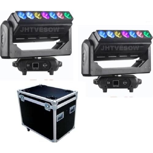 2pcs with flycase dj zoom moving light disco wash beam bar pixel dmx bar moving heads professional stage lighting performance