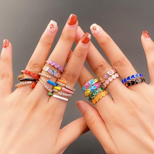 Adjustable Multi Style White Pink Women Open Ring, Lady Simple Jewelry Wedding Party Engagement Ring