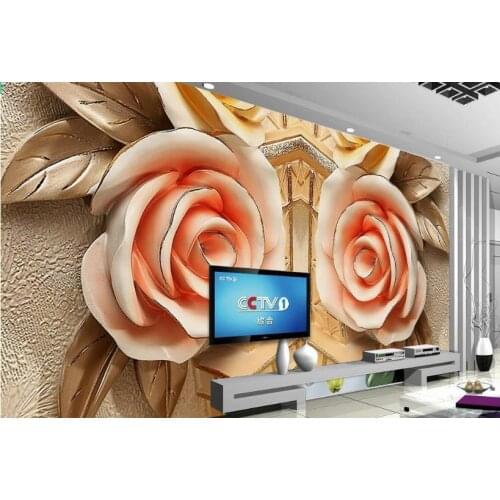 3D photo wall paper Rose relief wall paper mural 3d For living room bedrooms wallpaper tv TV backdrop home decor wallpaper