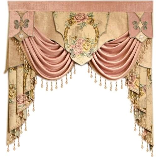Luxury Valance customized for European style curtains on top of living room bedroom apartment