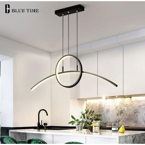 Indoor Modern Pendant Light For Living Room Bedroom Dining Room Restaurant Kitchen 110V 220V Black Pendant Lamp Led Hanging Lamp