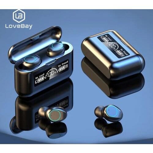 F9 TWS Bluetooth 5.2 Earphones 2000mAh Charging Box 9D Stereo Sports Waterproof HD Call Wireless Headsets With Microphone