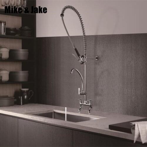 Pull down chrome Commercial kitchen faucet industrial kitchen faucets big kitchen tap hot and cold mixer Commercial sink tap