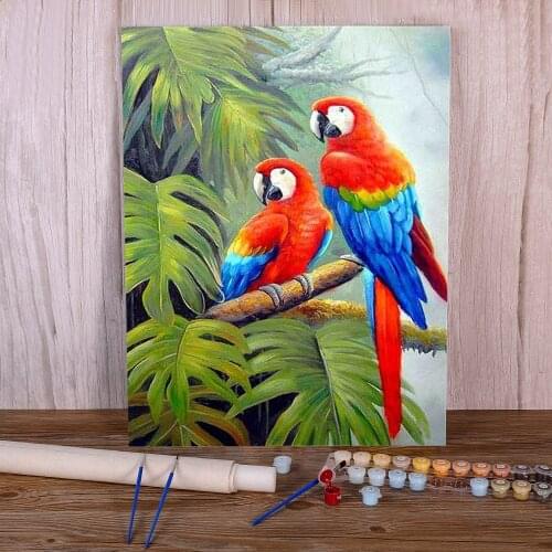 Animal Bird Parrot DIY Paint By Numbers Package Oil Paints 50*70 Paiting By Numbers New Design For Handiwork