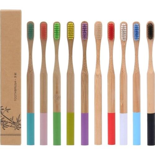 10PCS Bamboo Toothbrush Hard Bristle Tooth Brush Round Head for Toothbrushes Charcoal Vegan Zero Waste Eco Friendly Oral Hygiene