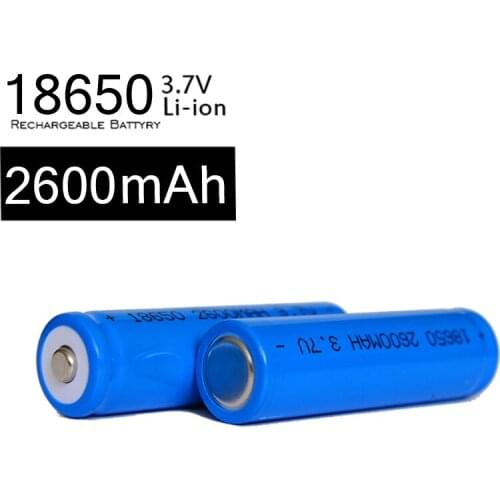 10pcs/lot 18650 2600Mah Blue Battery 18650 3.7v Li-ion Rechargeable Lion For LED Torch Flashlight Eletronic Accessories