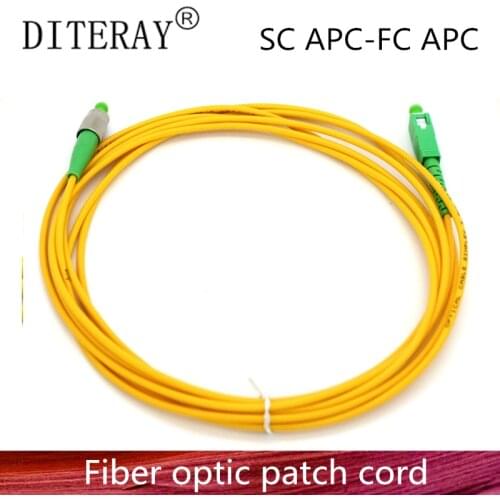10PCS/LOT SC/APC to FC/APC Fiber Optic Patch Cord Cable SC-FC 3M Jumper Single Mode Simplex 3.0mm Optical Fibra Optica FTTH
