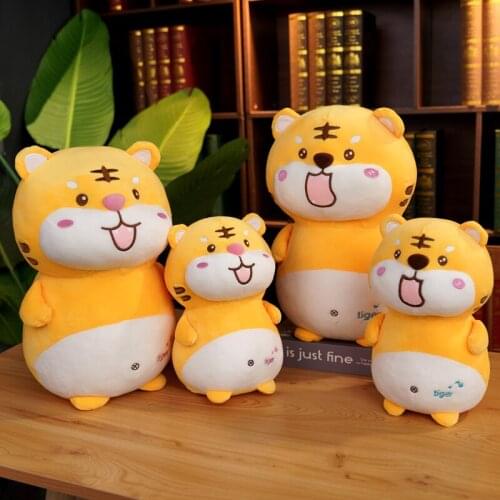 25/35cm Soft Cute Cartoon Happy Fat Tiger Plush Toys Stuffed Lovely Animals Pillow Doll For Girls Kids Friends Birthday Gifts