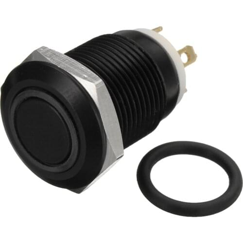 Black 4 Pin 12mm LED Light Metal Push Button Momentary Switch Waterproof 12V Switches Car Electronics