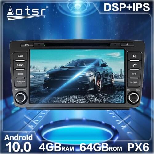 Aotsr PX6 Android 10.0 4+64G Car Radio GPS Navigation DSP For Skoda Octavia 2009 - 2014 Car Stereo Video Multimedia DVD Player