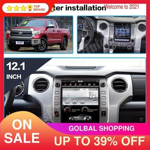 Tesla Style Android 9 PX6 Car Radio GPS Navigation For Toyota Tundra 2014-2020 Auto Multimedia Player Stereo Audio Head Unit DSP