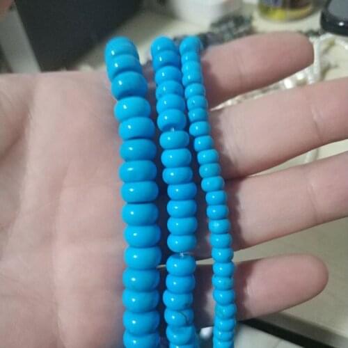 High Quality Natural Blue Turquoises Stone 4x6/6x10mm Spacer Shape Necklace Bracelet Jewelry DIY Gem Loose Beads 38cm wk209