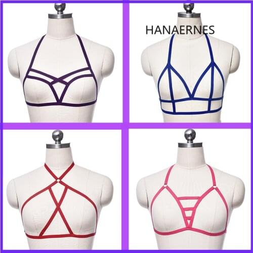 Kinky Dancer Pastel Goth Body Harness Cage Cupless Bra Erotic Bondage Plunge Club Burlesque Edgy Clothes Lingerie