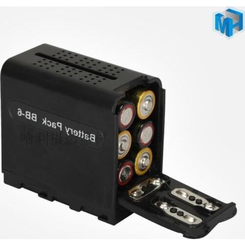BB-6 6pcs AA Battery Case Pack Battery Holder Power as NP-F Series Battery for LED Video Light Panel / Monitor