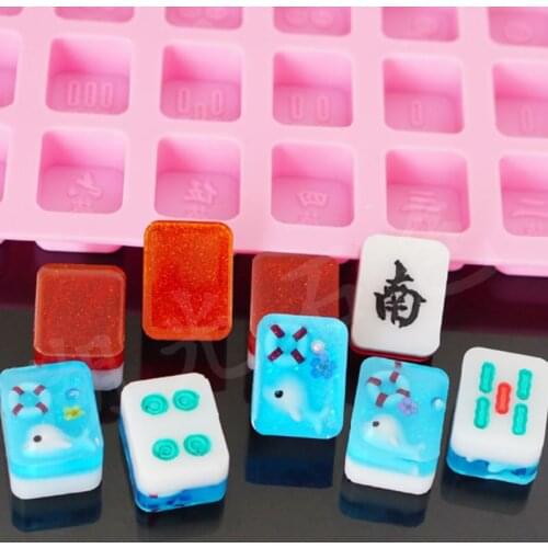 DIY Silicone Small Mahjong Mold Crystal Drop Gel High Mirror Idea Handmade Mold F3MF