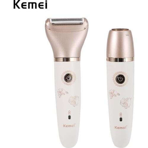2 In1 Electric Epilator Waterproof Plainless Rechargeable Hair Removal Women Face Armpit Body Painless Bikini Trimmer Shaver